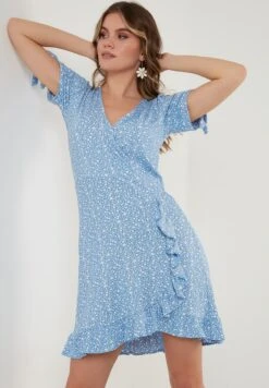 LELA FLORAL RUFFLE DETAIL - Freizeitkleid - Baby Blue 5 LELA FLORAL RUFFLE DETAIL - Freizeitkleid - Baby Blue -Bekleidungsgeschäft 092f445a0eb441a68f51e1d440a45900