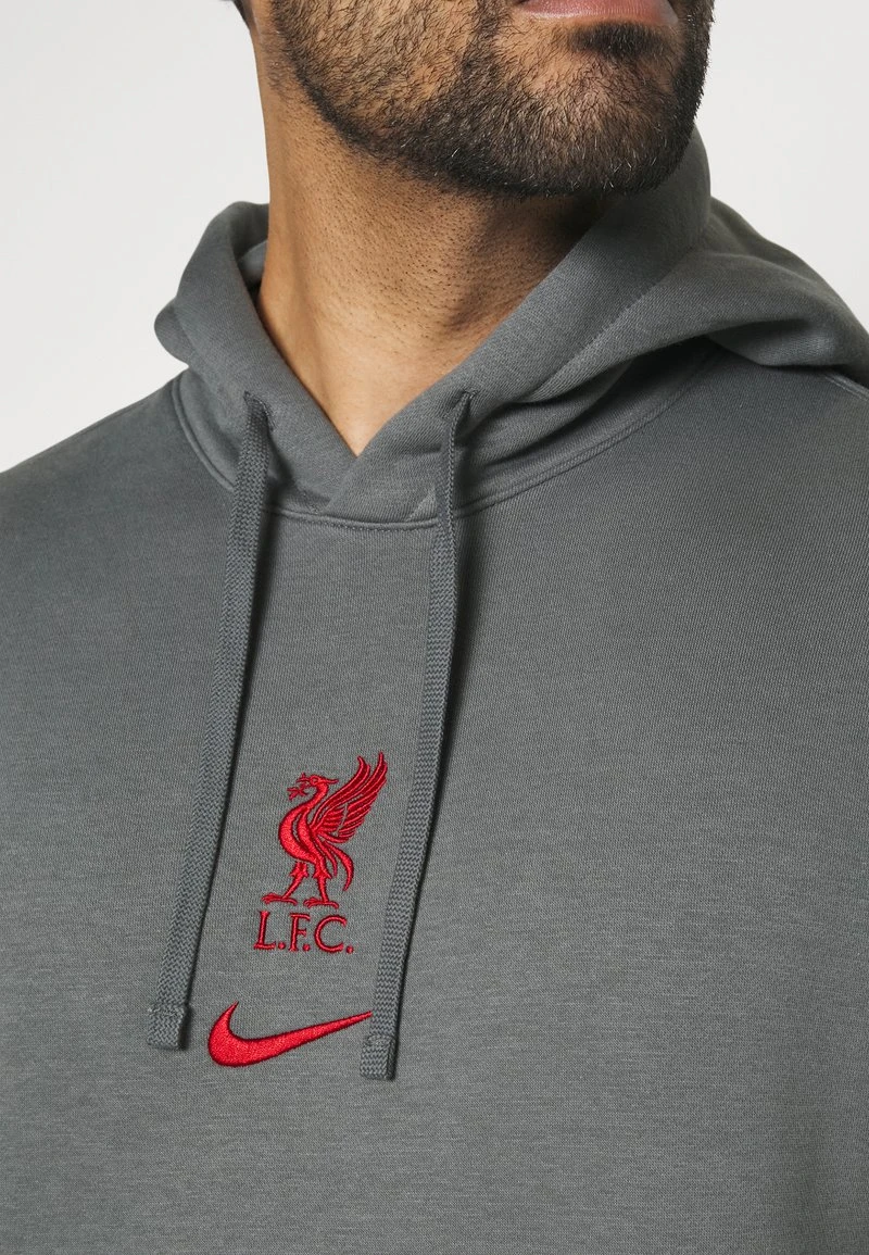 LIVERPOOL FC CLUB HOODIE - Sweatshirt - smoke grey/tough red Nike Performance LIVERPOOL FC CLUB HOODIE - Sweatshirt - Smoke Grey/tough Red -Bekleidungsgeschäft 18d60969096247ceb51a3270b0d746f9