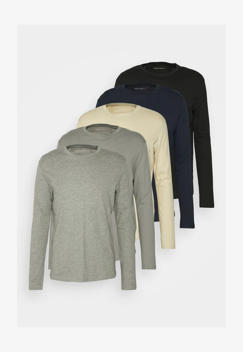 5 PACK - Langarmshirt - black/dark blue/stone Pier One 5 PACK - Langarmshirt - Black/dark Blue/stone -Bekleidungsgeschäft 1c25018ba4f641b38bf11faa7391875c