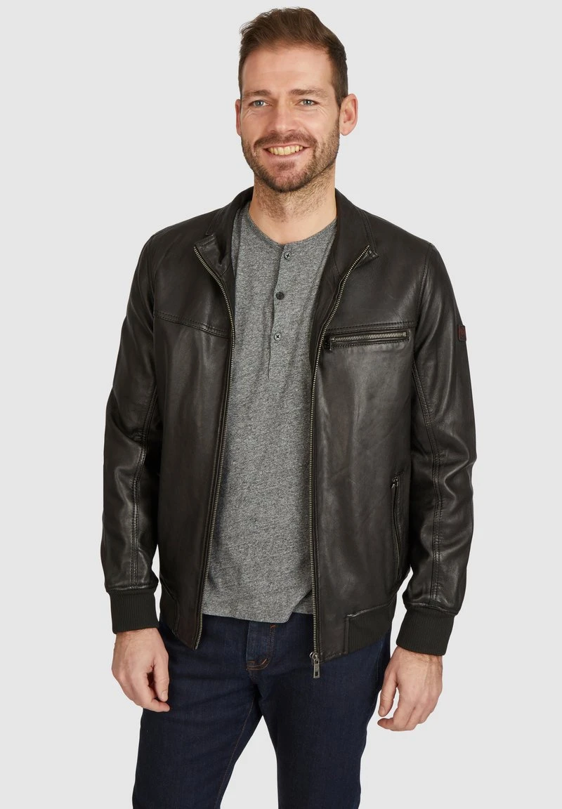 LEONARDO - Lederjacke - schwarz Bugatti LEONARDO - Lederjacke - Schwarz -Bekleidungsgeschäft 227de301bcff4d99ace034e9bfcf8421