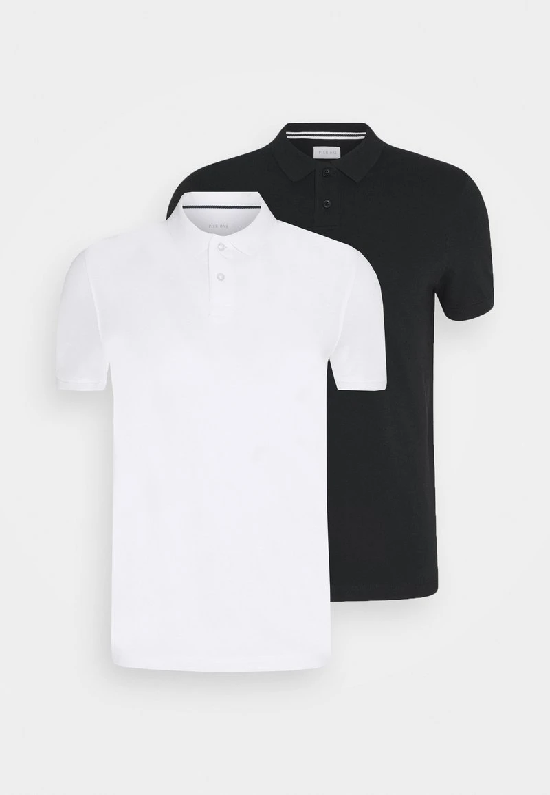 2 PACK - Poloshirt - white/black Pier One 2 PACK - Poloshirt - White/black -Bekleidungsgeschäft 3d006753f8e24e9a9ae112388169677e