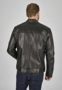 Bugatti MIT STEHKRAGEN UND DRUCKKNOPFRIEGEL - Lederjacke - Schwarz 2 Bugatti MIT STEHKRAGEN UND DRUCKKNOPFRIEGEL - Lederjacke - Schwarz -Bekleidungsgeschäft 8ccc86a397f04ae7b15ac57e215f39f2