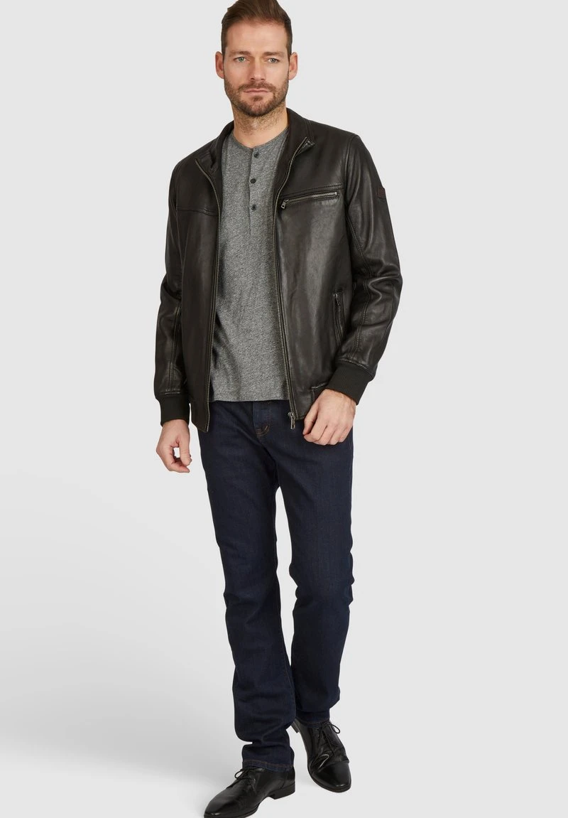 LEONARDO - Lederjacke - schwarz Bugatti LEONARDO - Lederjacke - Schwarz -Bekleidungsgeschäft 8fb5be9ae3cc43079452941d1cc380b1