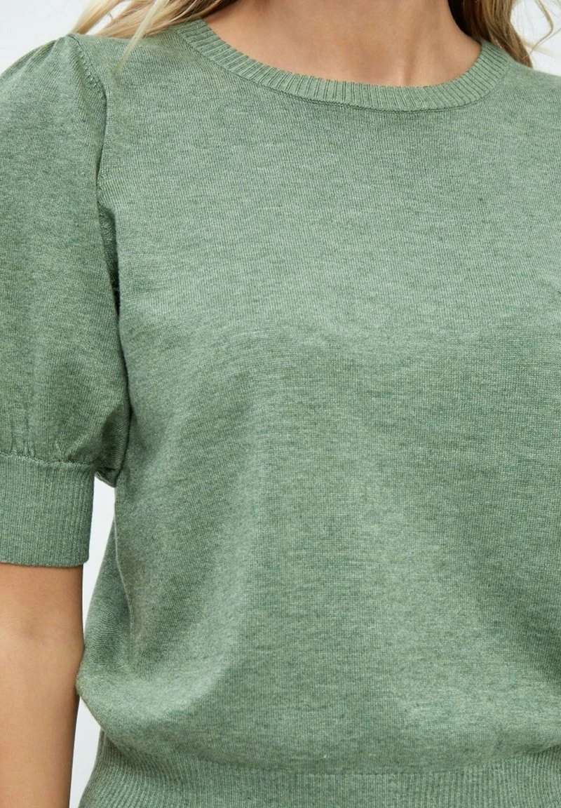 LIVA - T-Shirt basic - basil green melange Minus LIVA - T-Shirt Basic - Basil Green Melange -Bekleidungsgeschäft 910b9d1b16ca480b96e6ca14e3c87798