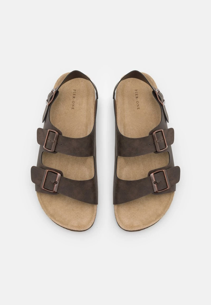 UNISEX - Riemensandalette - dark brown Pier One UNISEX - Riemensandalette - Dark Brown -Bekleidungsgeschäft a689817c07e34f47aa63a98de89f094a