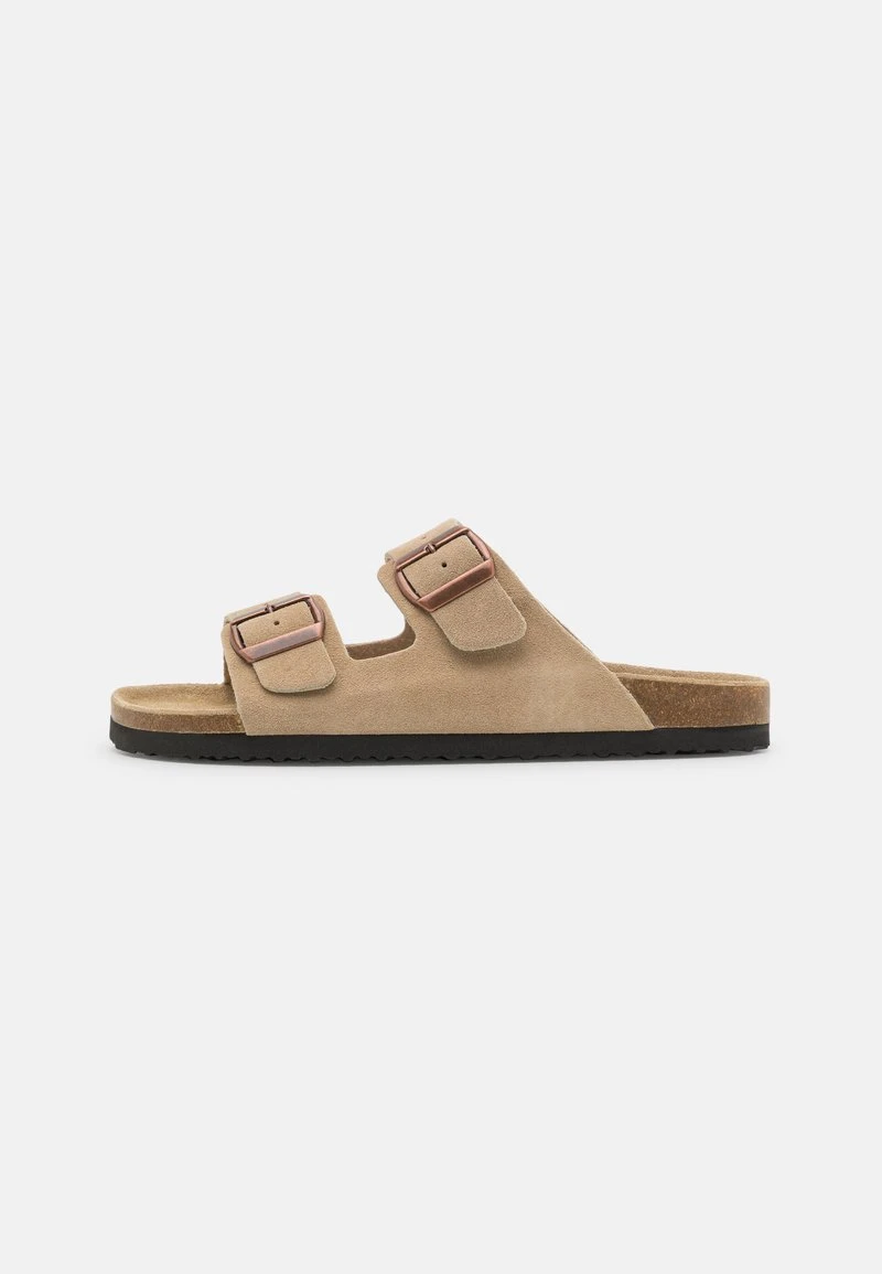 LEATHER UNISEX - Pantolette flach - beige Pier One LEATHER UNISEX - Pantolette Flach - Beige -Bekleidungsgeschäft be63696accae4175b224e355d76d9642