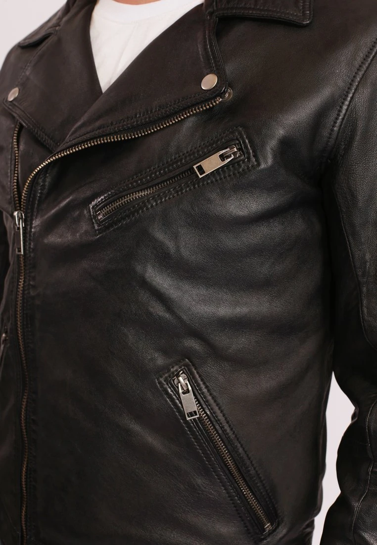 LAMBERT - Lederjacke - black LE TEMPS DES CERISES LAMBERT - Lederjacke - Black -Bekleidungsgeschäft cc7396d0296f452c8f69511020b91569