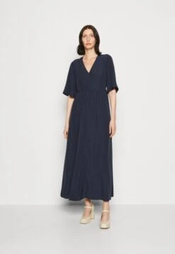 Bekleidungsgeschäft 55 Marc O'Polo DRESS FEMININE SHAPE V NECK WING SLEEVES - Maxikleid - Deep Blue Sea