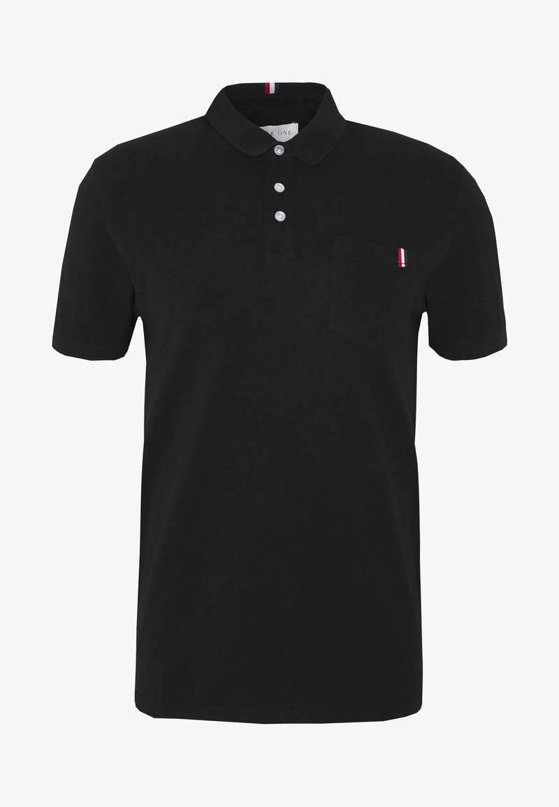 TRICOLORE TRIM POLO - Poloshirt - black Pier One TRICOLORE TRIM POLO - Poloshirt - Black -Bekleidungsgeschäft e404807e1e204940957c687903f2c960 1