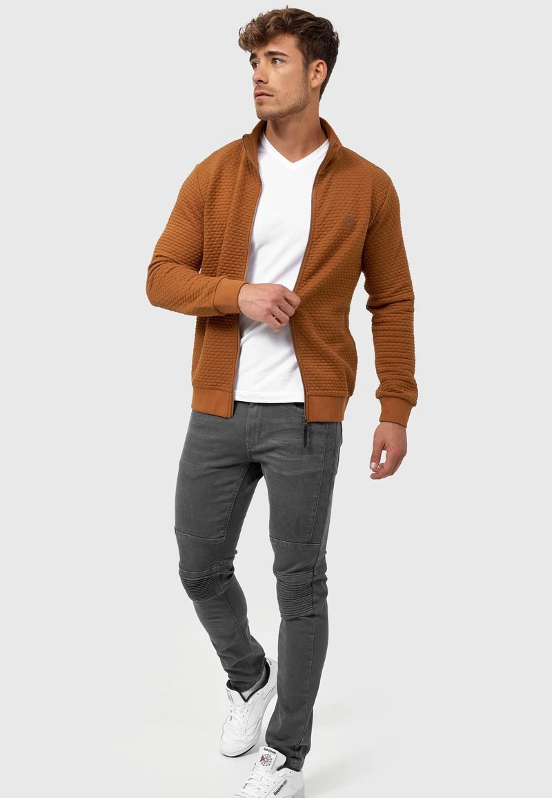 BERMIE - Sweatjacke - mottled brown Indicode Jeans BERMIE - Sweatjacke - Mottled Brown -Bekleidungsgeschäft e80f02eb7aa8411f9f810ad10736aca1