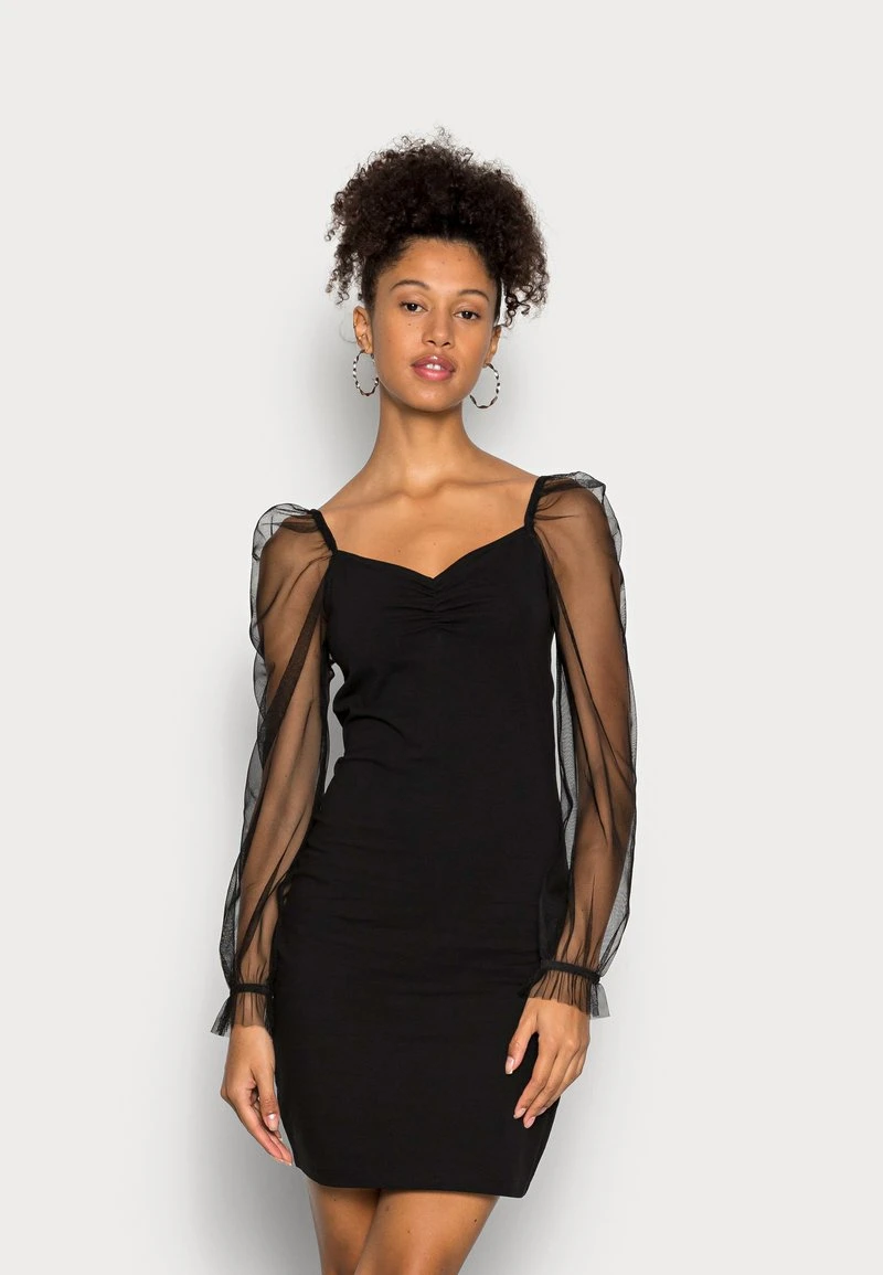 LONG PUFF SLEEVES RUSHING BODYCON DRESS - Cocktailkleid/festliches Kleid - black Even&Odd LONG PUFF SLEEVES RUSHING BODYCON DRESS - Cocktailkleid/festliches Kleid - Black -Bekleidungsgeschäft f0cc9468a38c433c9936d20c296adb08